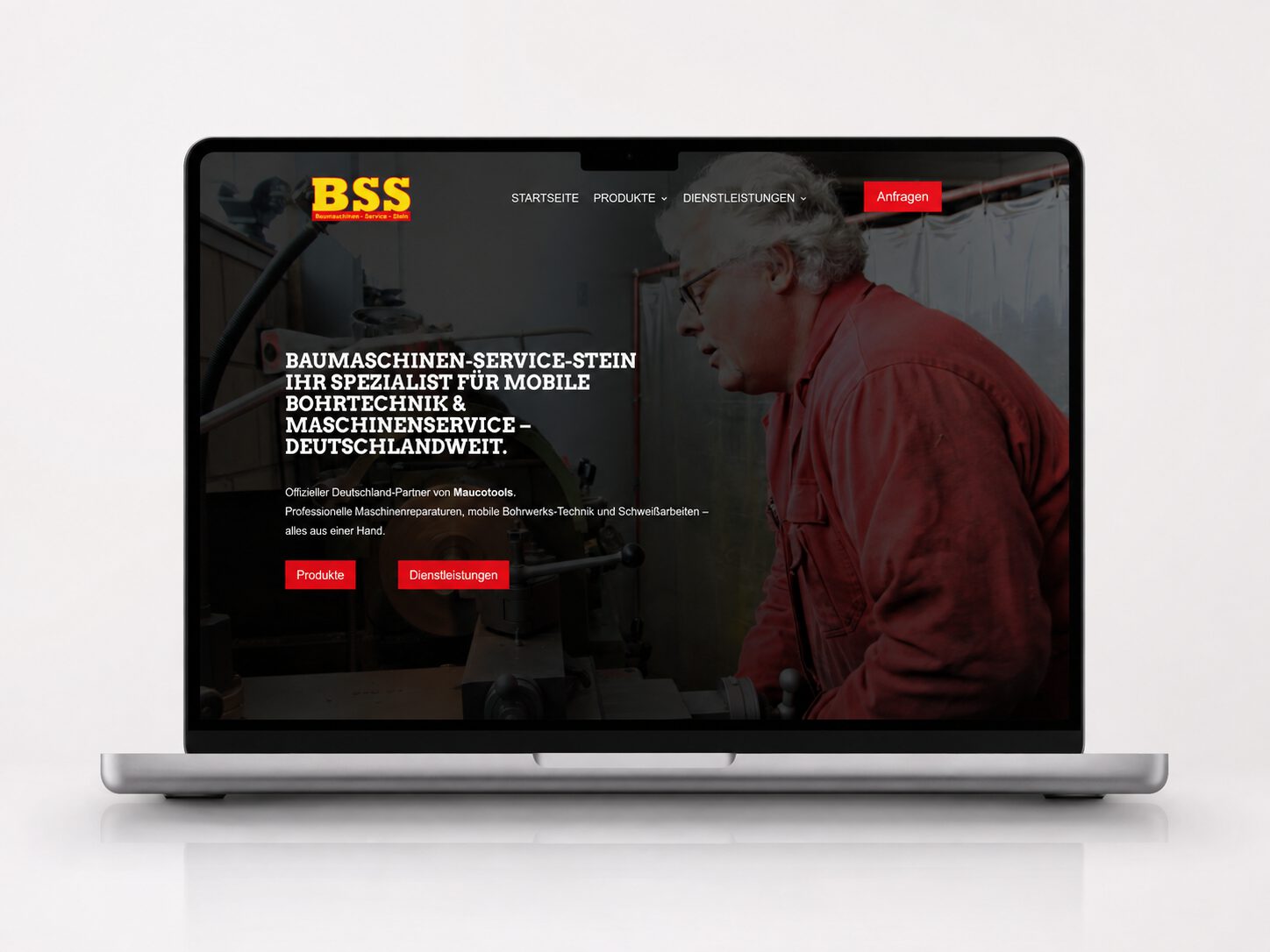 BSS Stein Website für mobile Bohrtechnik und Maschinenservice