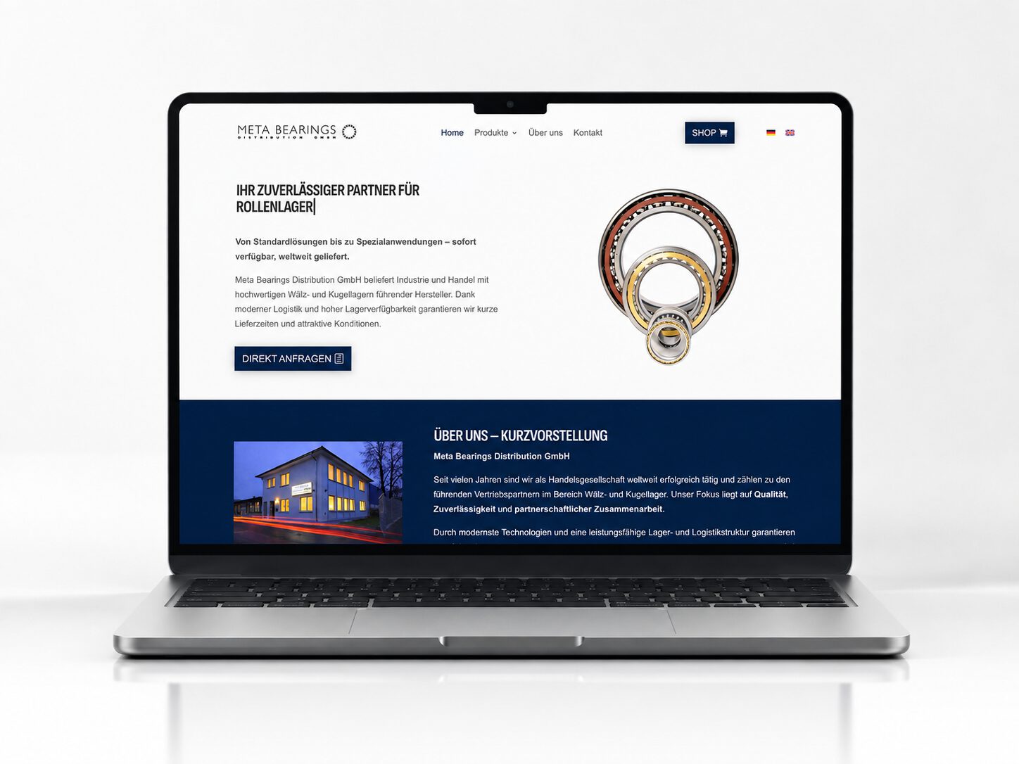 Meta Bearings Website für Wälz- und Kugellager